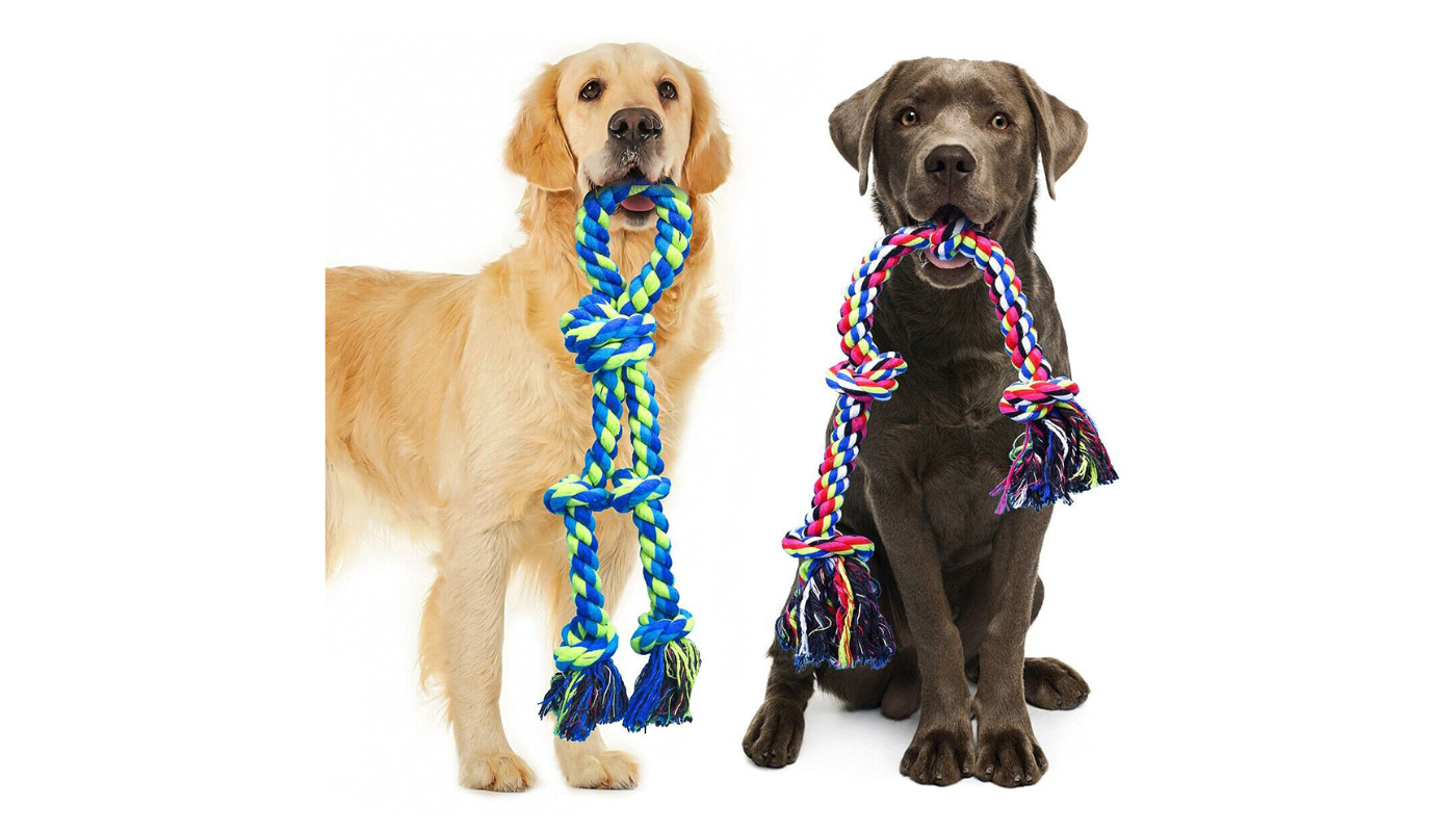 Dog Toys for Aggressive Chewers - Feeko Tough Rope Duo