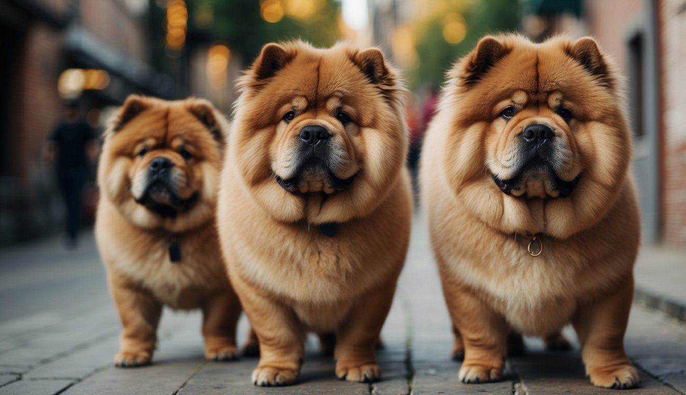 Chow Chows in a historical timeline, evolving from ancient China to modern status