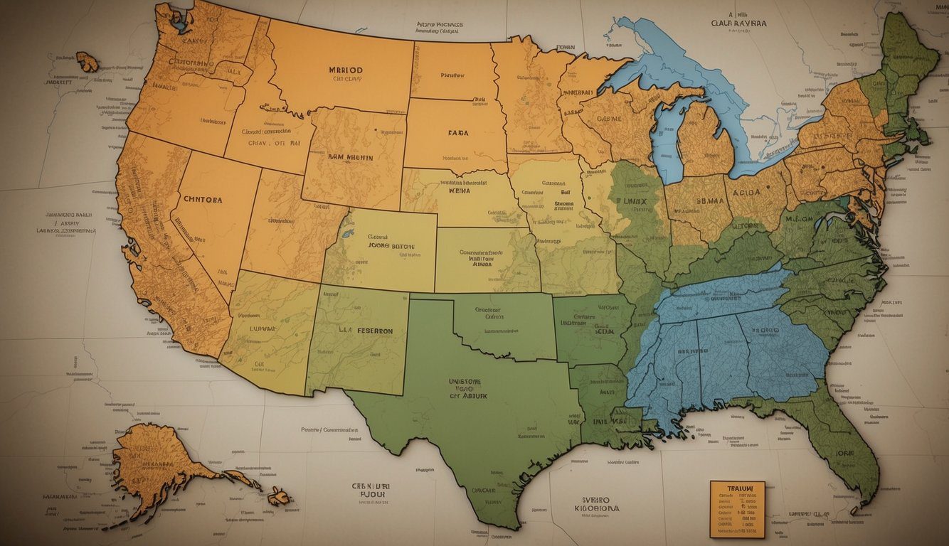 A map of the United States with different regions highlighted, each showing the average long-term ownership expenses for a Chow Chow puppy